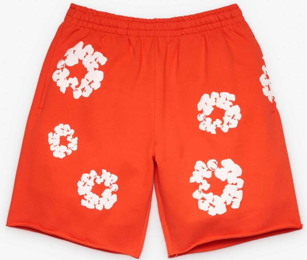 Denim Tears Cotton Wreath Sweatshort in Orange